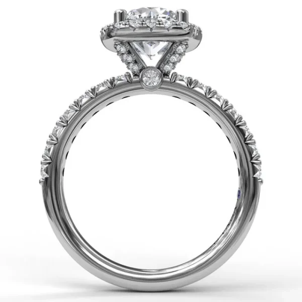 Sale Fana Classic Diamond Halo Engagement Ring with a Gorgeous Side Profile