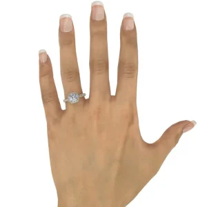 Sale Fana Classic Diamond Halo Engagement Ring with a Gorgeous Side Profile