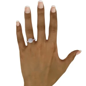 Sale Fana Classic Diamond Halo Engagement Ring with a Gorgeous Side Profile