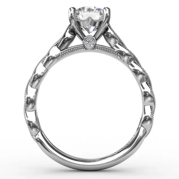 New Fana Classic Diamond Solitaire Engagement Ring With Diamond Twist Band