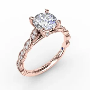 New Fana Classic Diamond Solitaire Engagement Ring With Diamond Twist Band