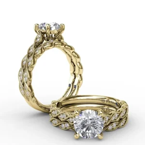 New Fana Classic Diamond Solitaire Engagement Ring With Diamond Twist Band