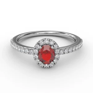 Sale Fana Classic Halo Ruby and Diamond Ring