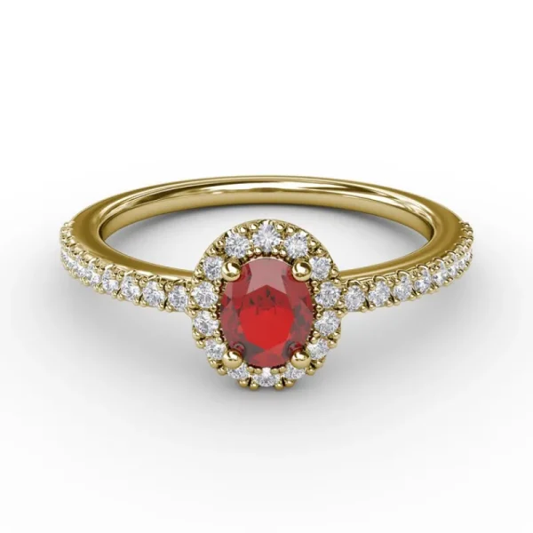 Sale Fana Classic Halo Ruby and Diamond Ring