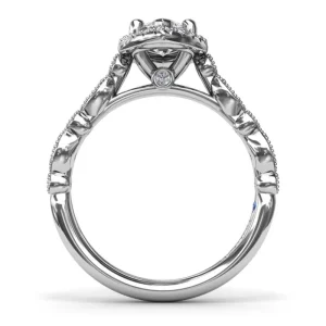 New Fana Classic Marquise Engagement Ring with Detailed Milgrain Band