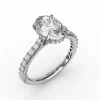 Sale Fana Classic Oval Diamond Solitaire Engagement Ring With Hidden Pavé Halo