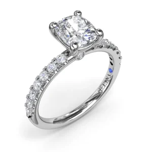 Outlet Fana Classic Pave Cushion Cut Engagement Ring