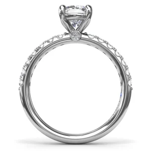 Outlet Fana Classic Pave Cushion Cut Engagement Ring