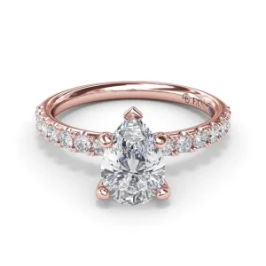 Outlet Fana Classic Pave Pear Cut Engagement Ring