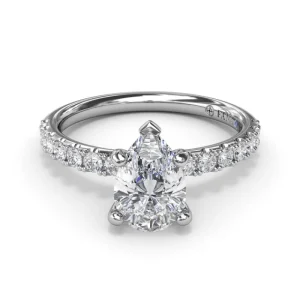 Outlet Fana Classic Pave Pear Cut Engagement Ring