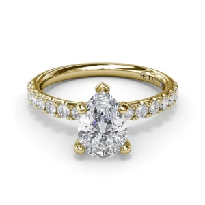 Outlet Fana Classic Pave Pear Cut Engagement Ring