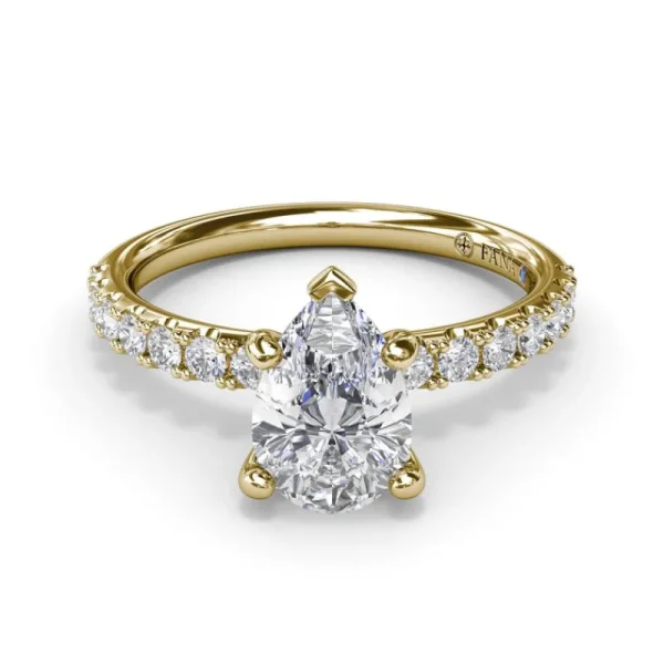 Outlet Fana Classic Pave Pear Cut Engagement Ring