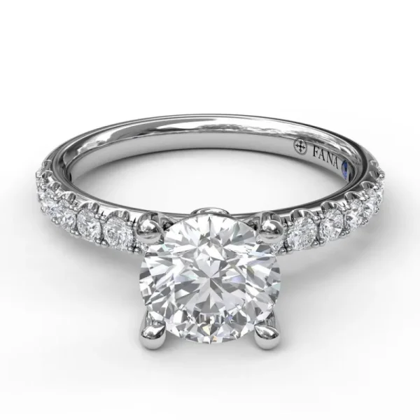 Discount Fana Classic Pave Round Cut Engagement Ring