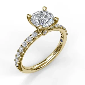 Discount Fana Classic Pave Round Cut Engagement Ring