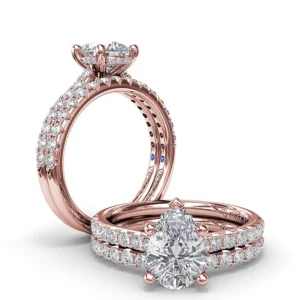 Fashion Fana Classic Pear Solitaire With Hidden Halo