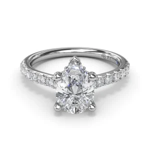 Fashion Fana Classic Pear Solitaire With Hidden Halo