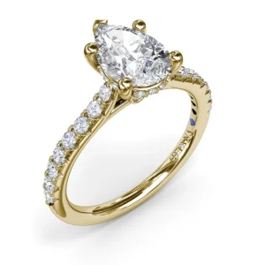 Fashion Fana Classic Pear Solitaire With Hidden Halo