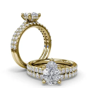 Fashion Fana Classic Pear Solitaire With Hidden Halo