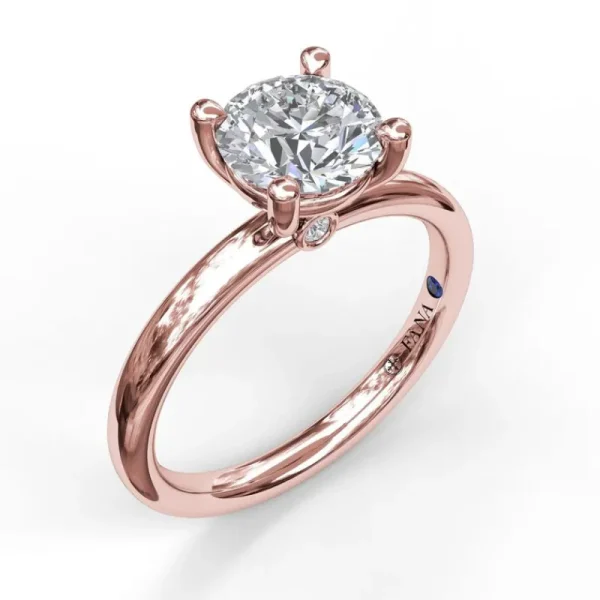 Fashion Fana Classic Round Cut Solitaire Engagement Ring