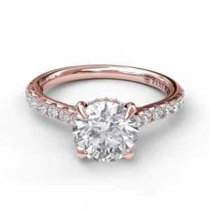 Hot Fana Classic Round Cut Solitaire With Hidden Halo