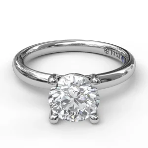 Fashion Fana Classic Round Cut Solitaire Engagement Ring