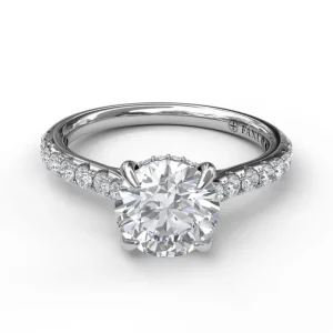 Hot Fana Classic Round Cut Solitaire With Hidden Halo