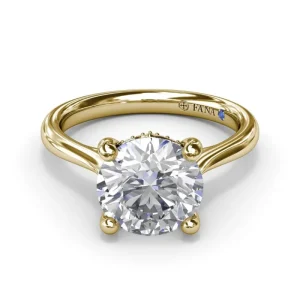 Fashion Fana Classic Round Diamond Engagement Ring