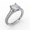 Best Fana Classic Round Diamond Solitaire Engagement Ring With Milgrain Edge