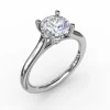 New Fana Classic Round Diamond Solitaire Engagement Ring With Cathedral Setting