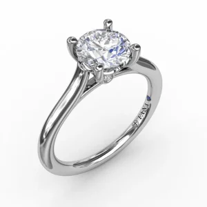 New Fana Classic Round Diamond Solitaire Engagement Ring With Cathedral Setting