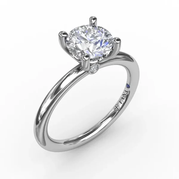 Hot Fana Classic Round Diamond Solitaire Engagement Ring