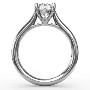 New Fana Classic Round Diamond Solitaire Engagement Ring With Cathedral Setting