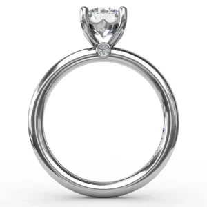 Hot Fana Classic Round Diamond Solitaire Engagement Ring