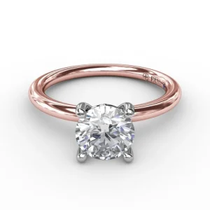 Hot Fana Classic Round Diamond Solitaire Engagement Ring