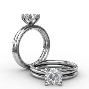 Hot Fana Classic Round Diamond Solitaire Engagement Ring