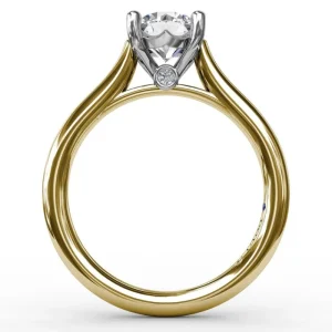 New Fana Classic Round Diamond Solitaire Engagement Ring With Cathedral Setting