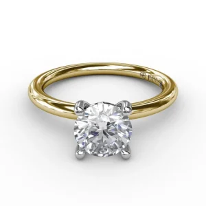 Hot Fana Classic Round Diamond Solitaire Engagement Ring