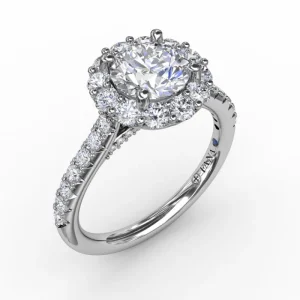 Online Fana Classic Round Halo Engagement Ring