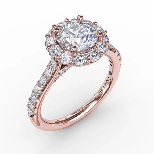 Online Fana Classic Round Halo Engagement Ring