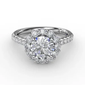 Online Fana Classic Round Halo Engagement Ring