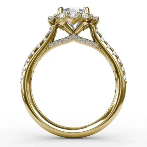 Online Fana Classic Round Halo Engagement Ring