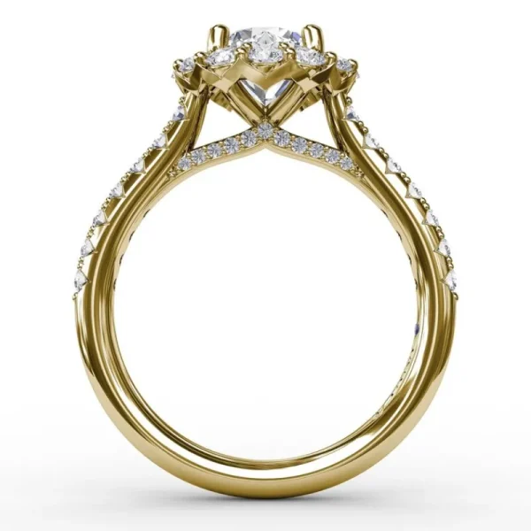 Online Fana Classic Round Halo Engagement Ring