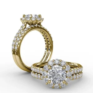 Online Fana Classic Round Halo Engagement Ring