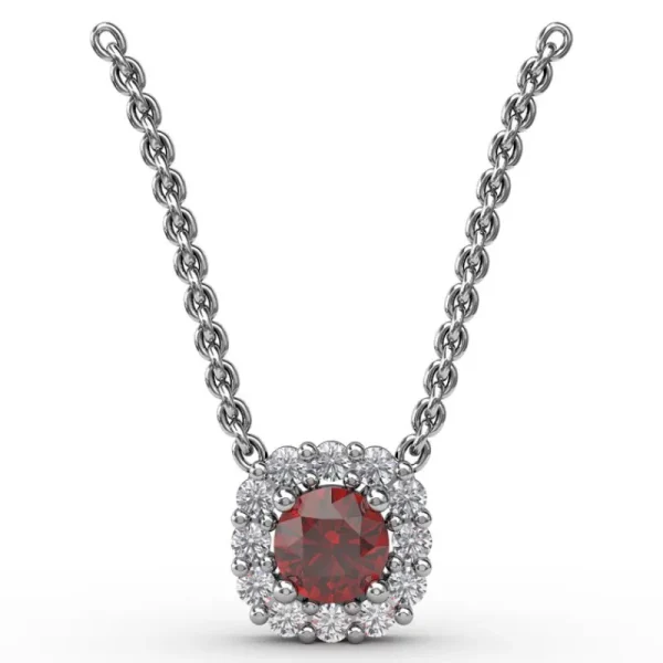 Discount Fana Classic Round Ruby and Diamond Pendant