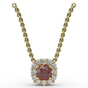 Discount Fana Classic Round Ruby and Diamond Pendant