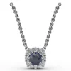 Best Fana Classic Round Sapphire and Diamond Pendant