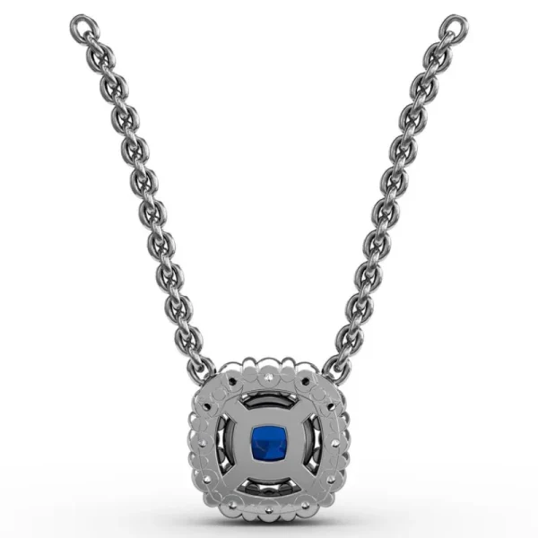 Best Fana Classic Round Sapphire and Diamond Pendant