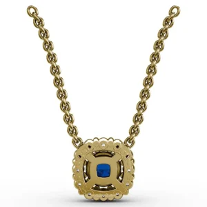 Best Fana Classic Round Sapphire and Diamond Pendant