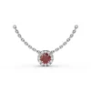 Clearance Fana Classic Ruby and Diamond Pendant Necklace