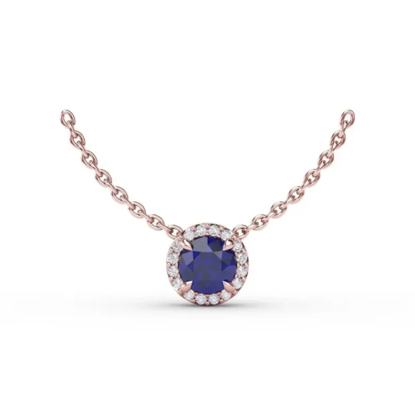 Best Fana Classic Sapphire and Diamond Pendant Necklace